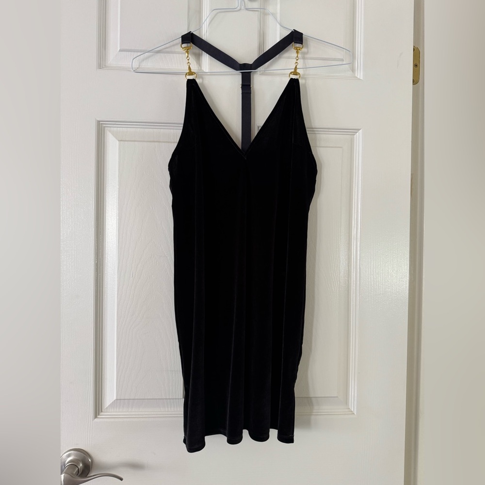 La Senza Black Halter Slip Mini Dress Bodycon Cocktail Night Out